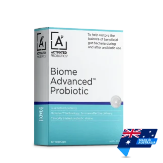 Activated Probiotics | Biome Advanced Probiotic | 30 VegeCaps | Made in Australia | Mens Health Downunder