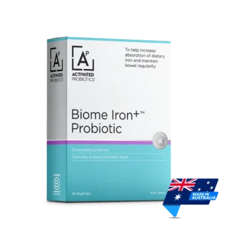 Activated Probiotics | Biome Iron+ Probiotic | 30 VegeCaps | Made in Australia | Mens Health Downunder
