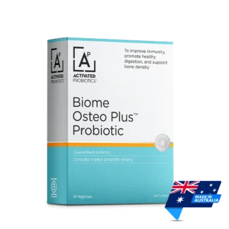 Activated Probiotics | Biome Osteo Plus Probiotic | 30 VegeCaps | Made in Australia | Mens Health Downunder