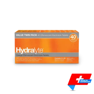 Hydralyte Tablets Orange | 40 pack | Made in Switzerland | Mens Health Downunder