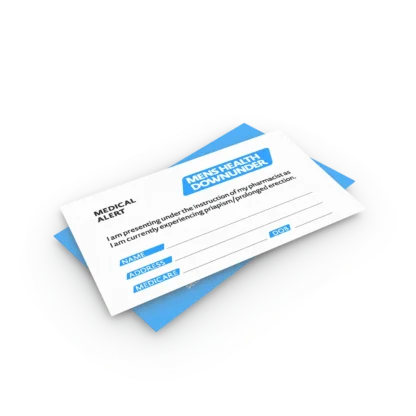 MHDU Medical Alert (Priapism) Card | Front | Mens Health Downunder