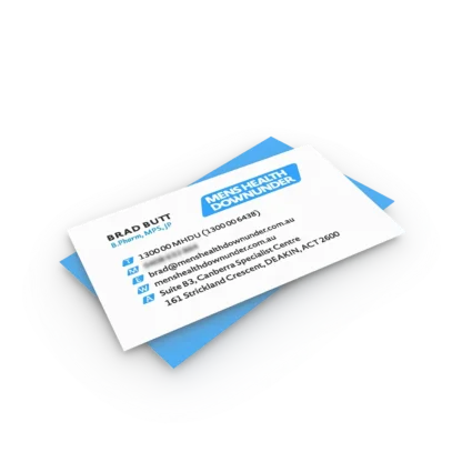 MHDU Business Card | Front Design | Brad @ Albany | Mens Health Downunder
